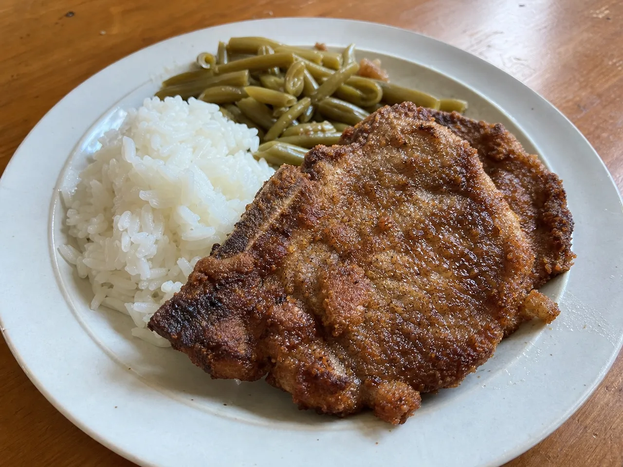 Fried Pork Chops — served