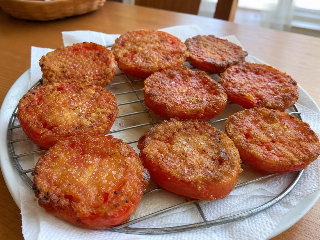 Fried Tomatoes — served