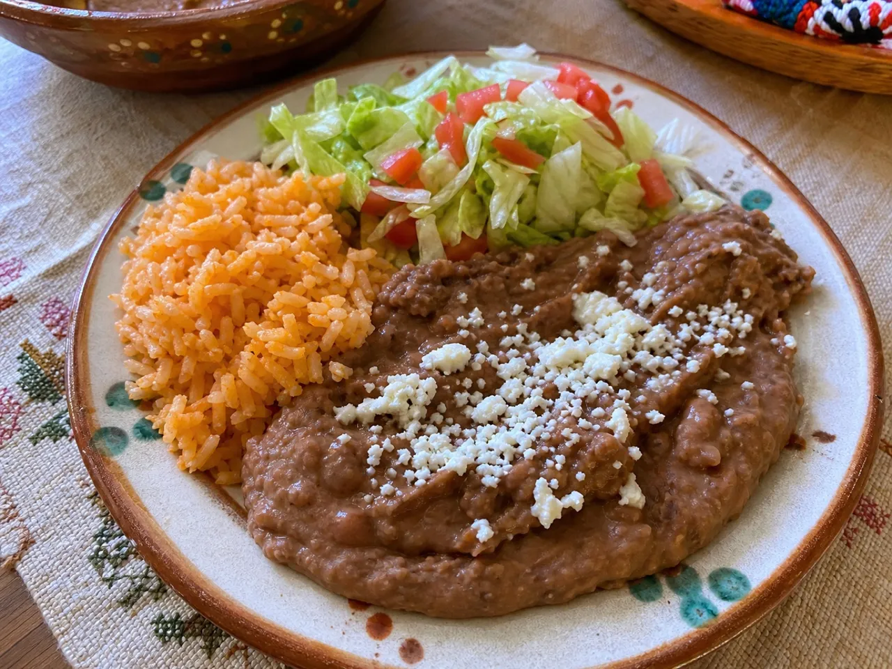 Frijoles Refritos (Refried Beans) — served