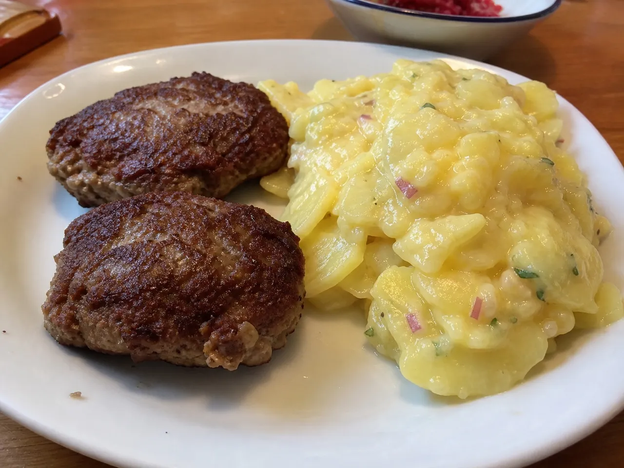 Frikadellen (German Pan-Fried Meatballs) — served