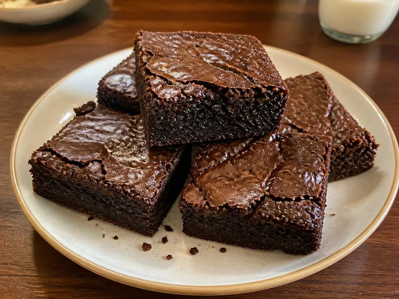 Fudge Brownies — served