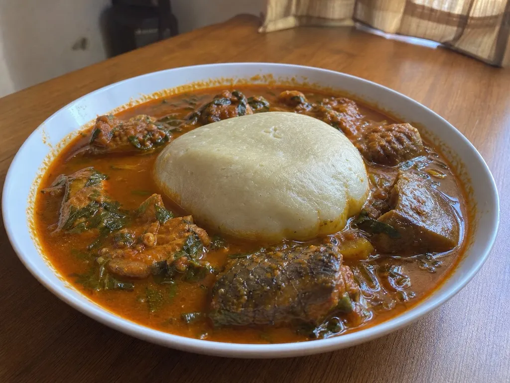 Fufu — plated and served