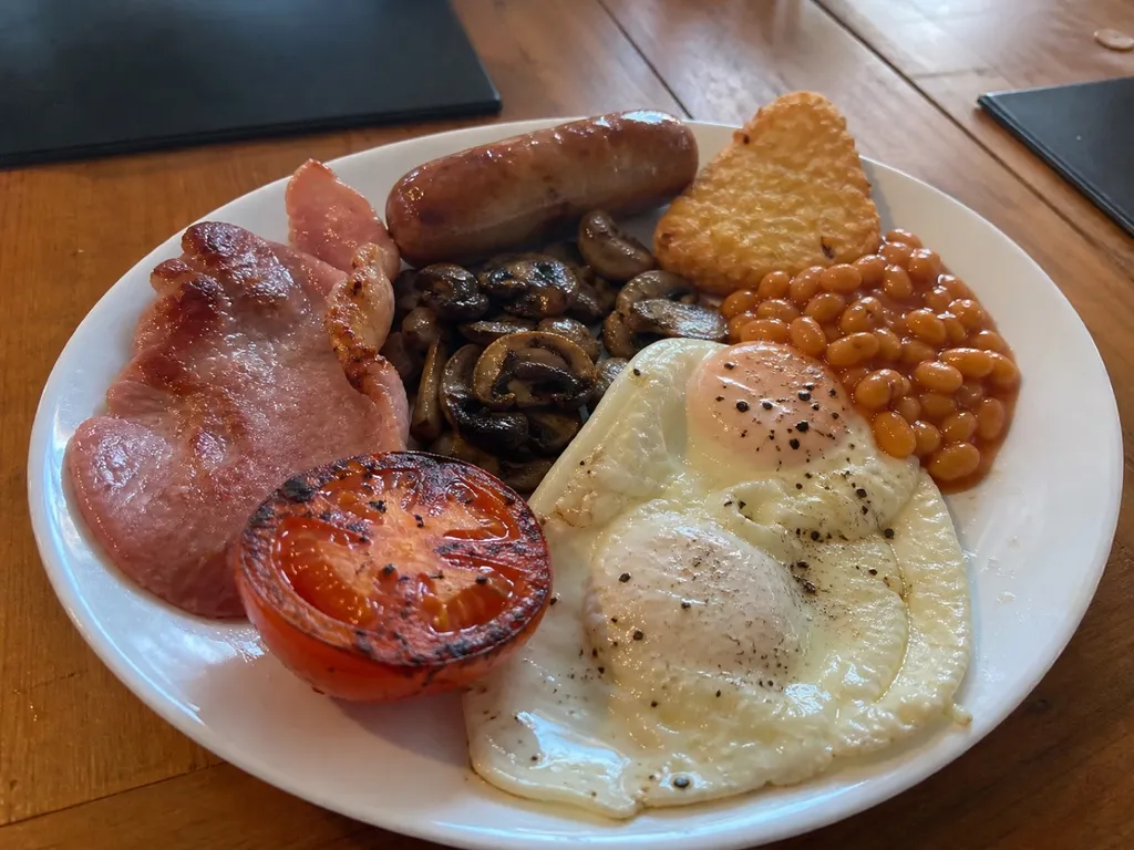 Full English Breakfast — plated and served