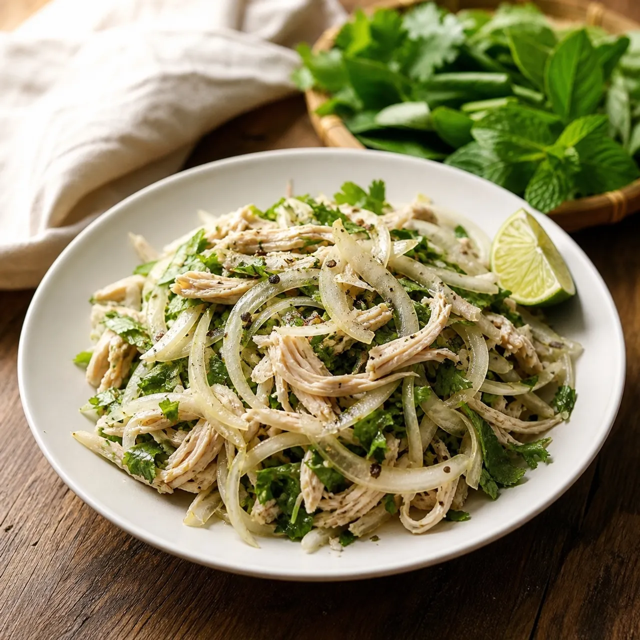 Gỏi Gà Trộn Hành Tây (Chicken and Onion Salad) — Vietnamese recipe