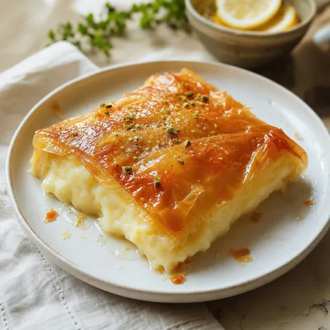 Galaktoboureko (Custard-Filled Phyllo Pastry) — Greek recipe