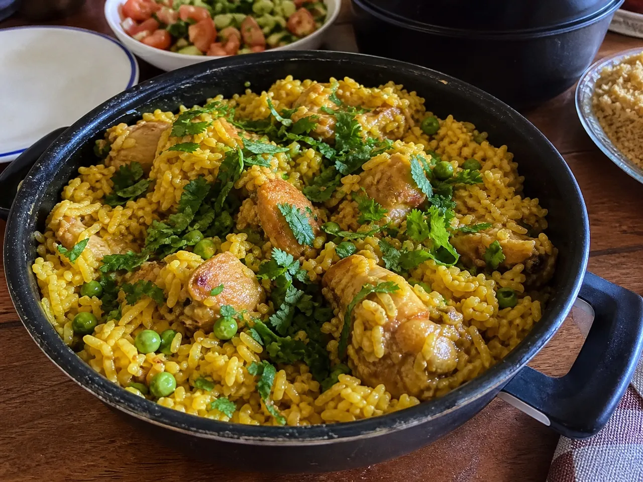 Galinhada (Brazilian Chicken and Rice) — served