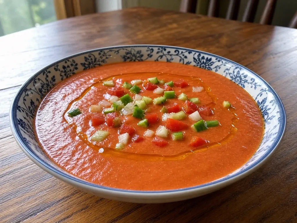 Gazpacho — plated and served