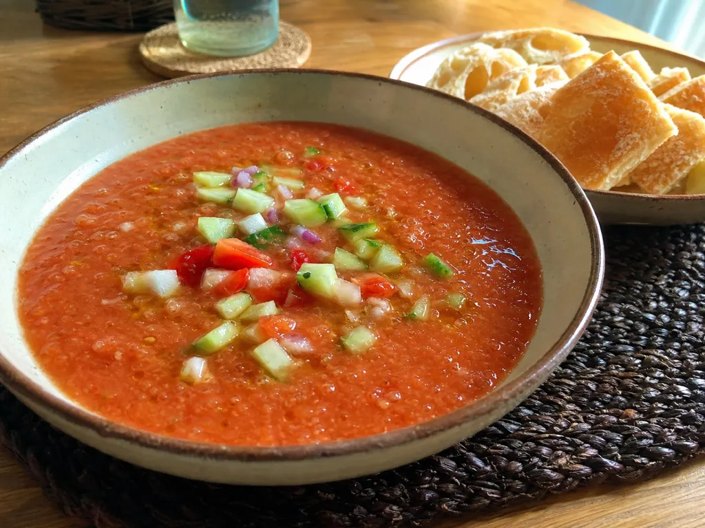 Gazpacho — plated and served