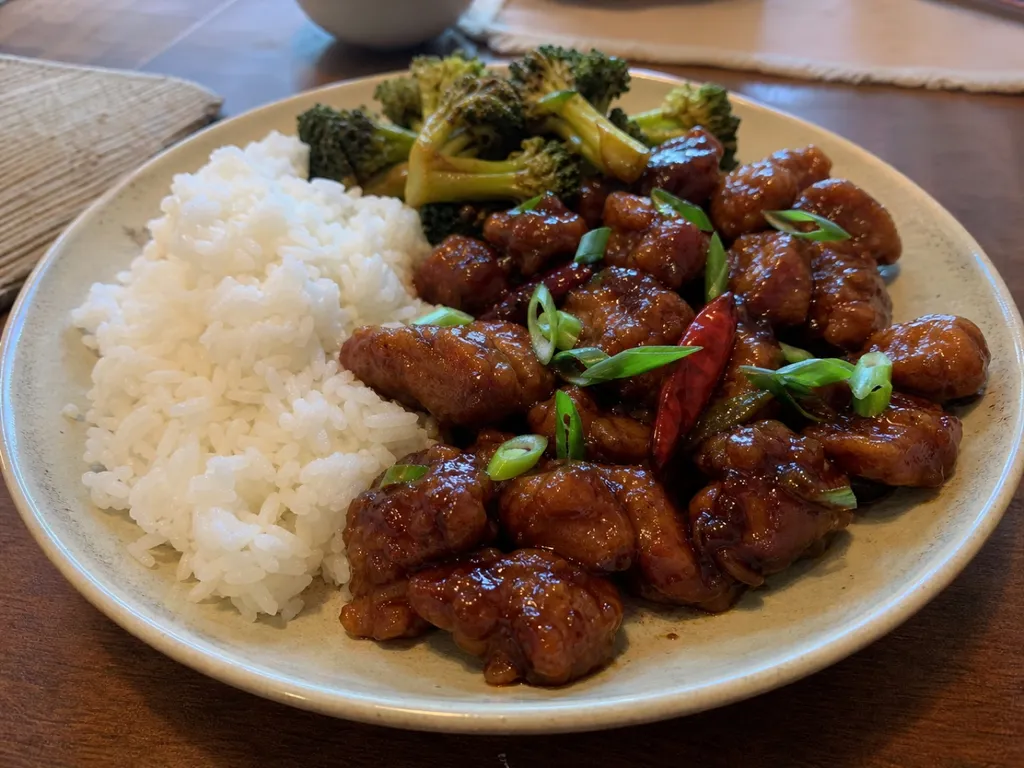 General Tso's Chicken — plated and served