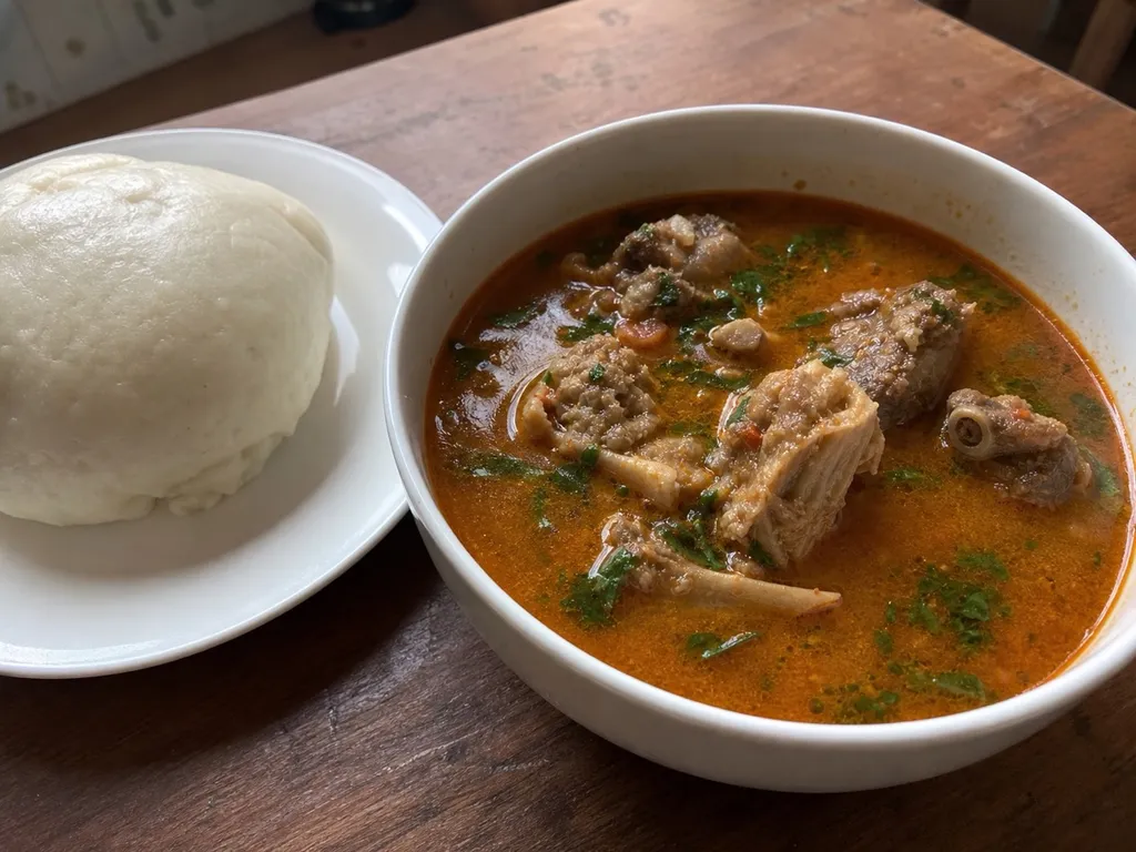 Ghanaian Light Soup — plated and served