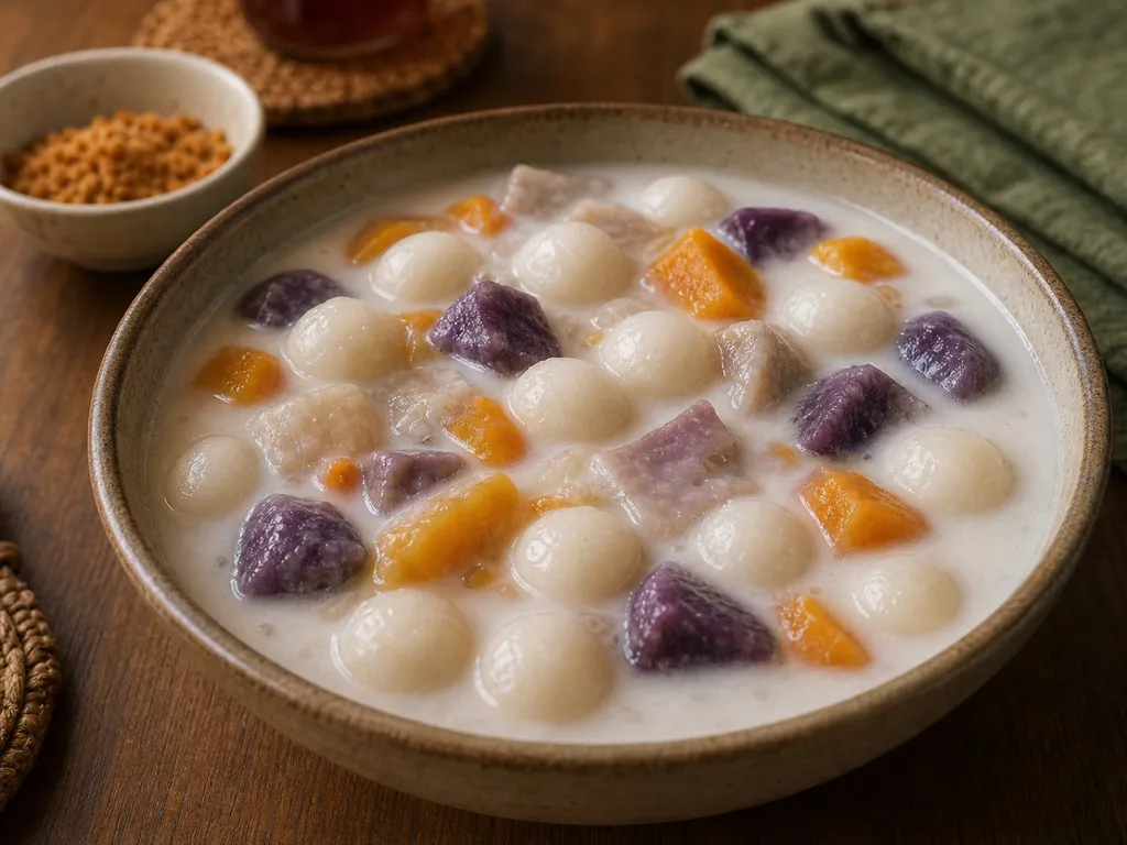 Ginataang Bilo-Bilo — plated and served