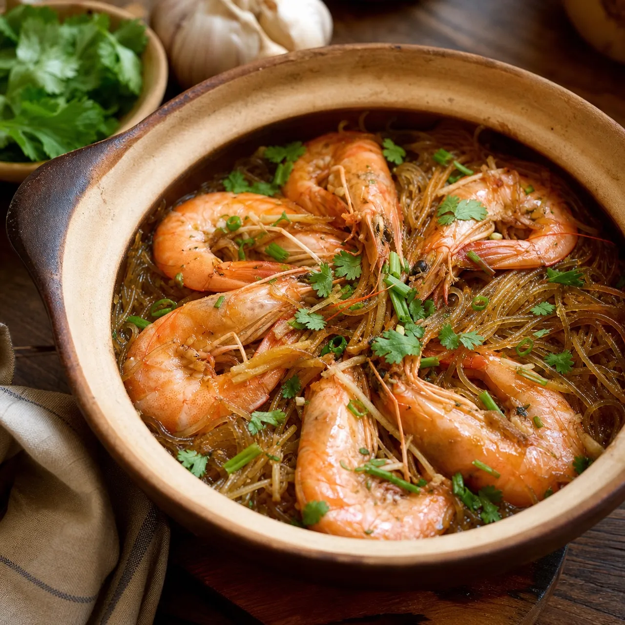 Goong Ob Woonsen — Thai recipe