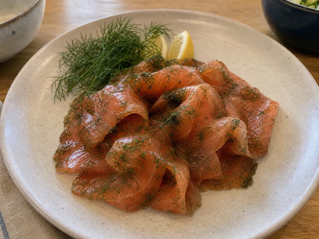 Gravlax — plated and served