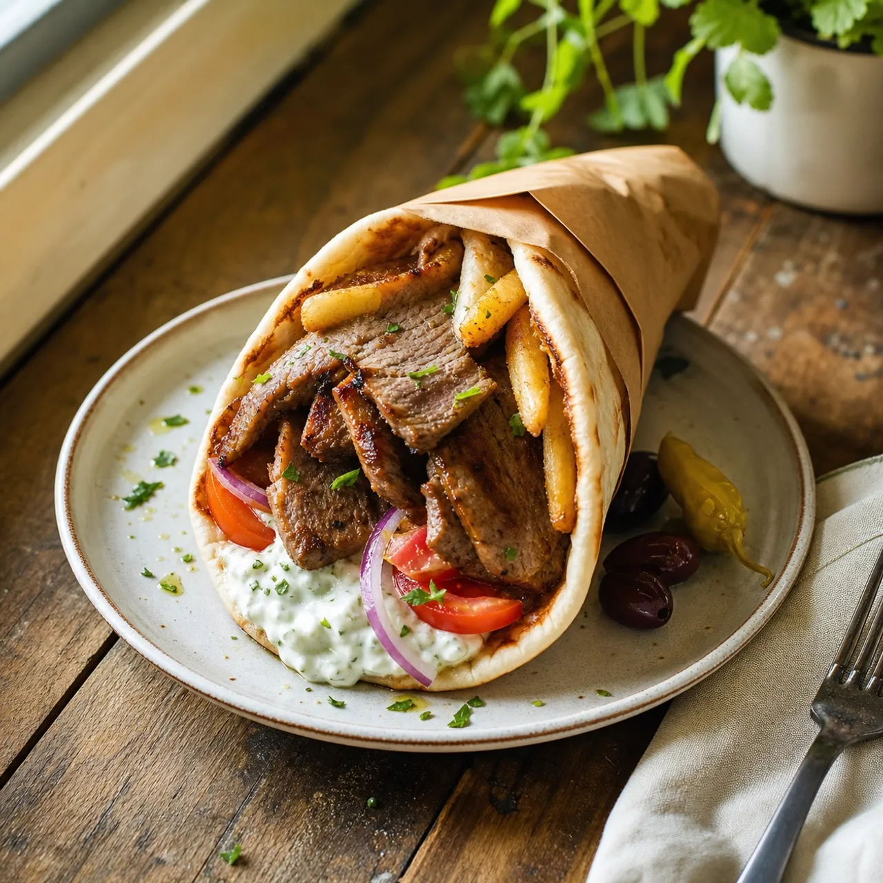 Greek Gyro Pita Wrap — Lunch & Snacks recipe