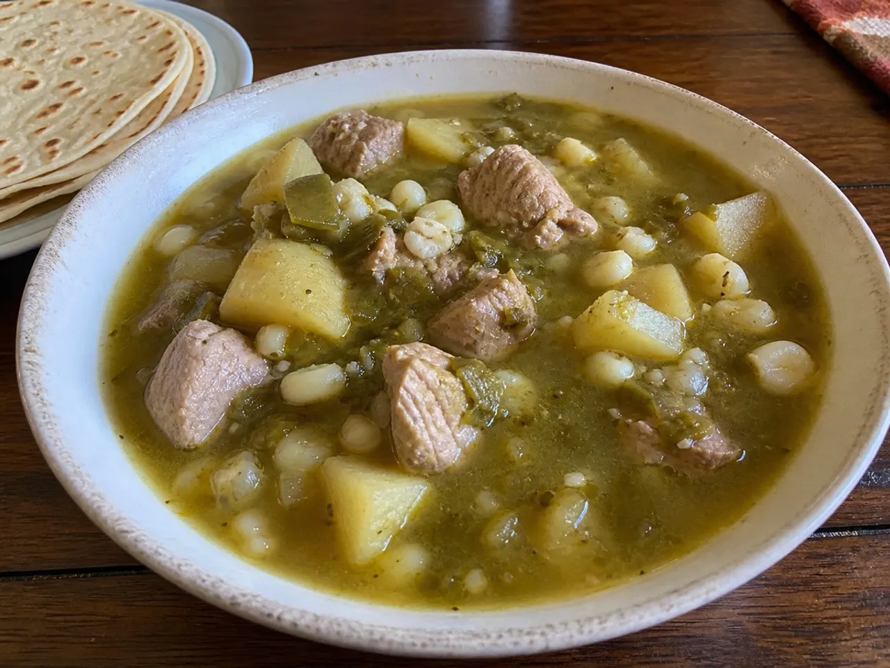 Green Chile Stew — served