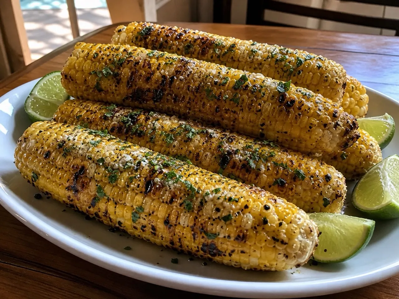 Grilled Corn on the Cob — served