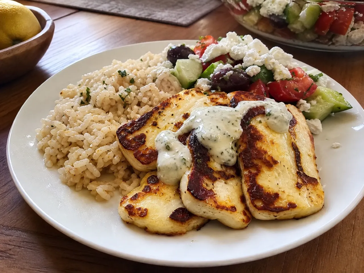 Grilled Halloumi Cheese — served