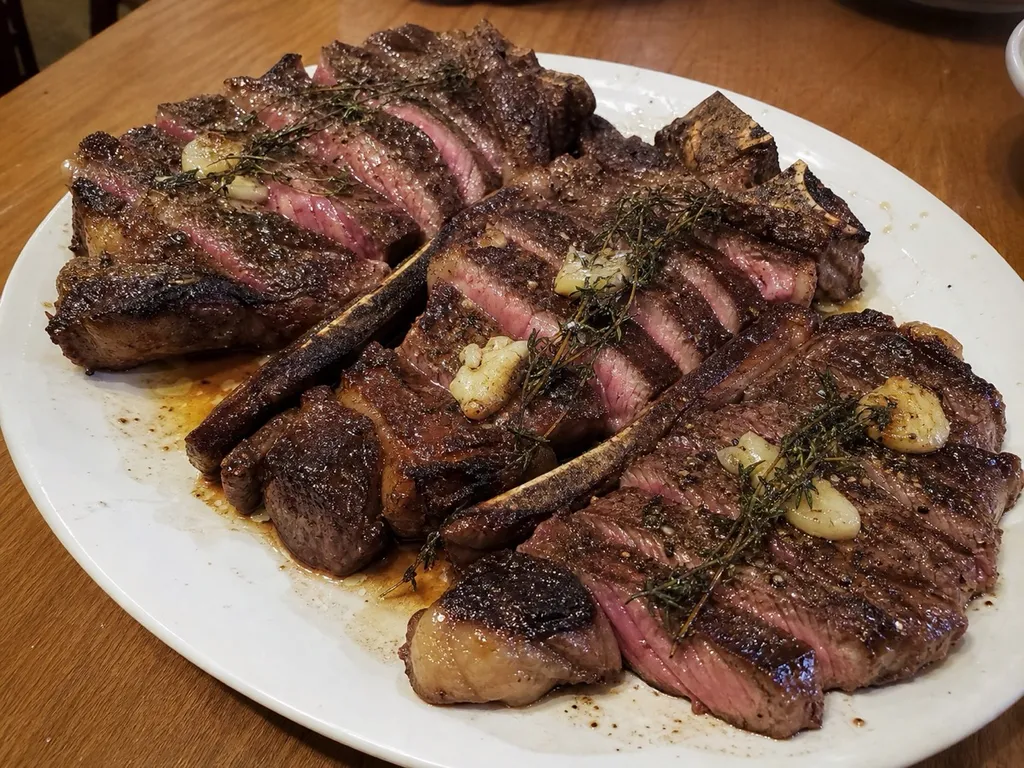 Grilled Ribeye Steaks — plated and served