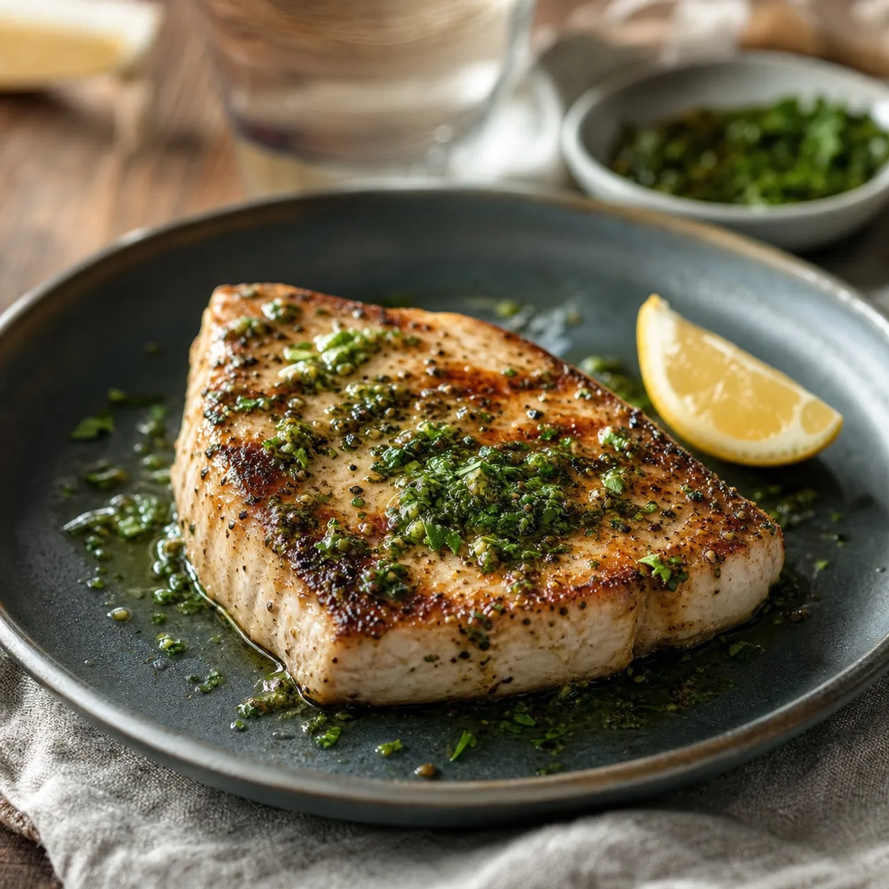 Grilled Swordfish with Herb Salsa Verde — Seafood recipe