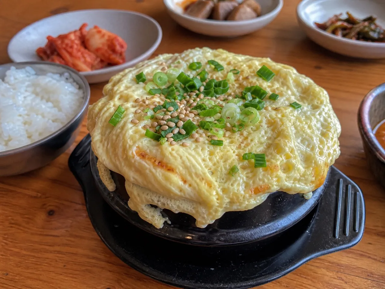 Gyeran Jjim (Steamed Egg) — served