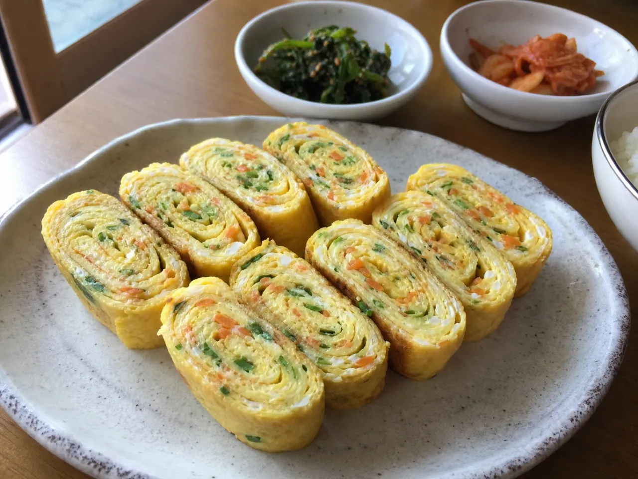 Gyeran Mari (Rolled Omelet) — served