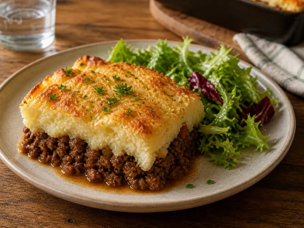 Hachis Parmentier — plated and served
