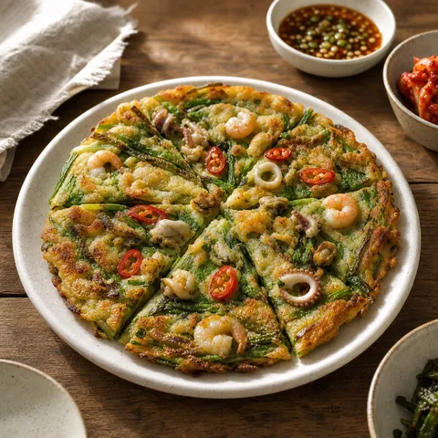 Haemul Pajeon (Seafood Scallion Pancake) — Korean recipe