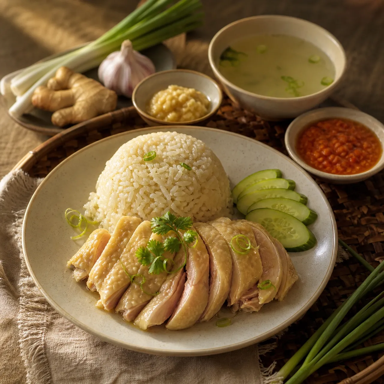 Hainanese Chicken Rice — Indonesian & Malaysian recipe