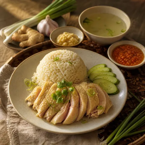 Hainanese Chicken Rice — Indonesian & Malaysian recipe