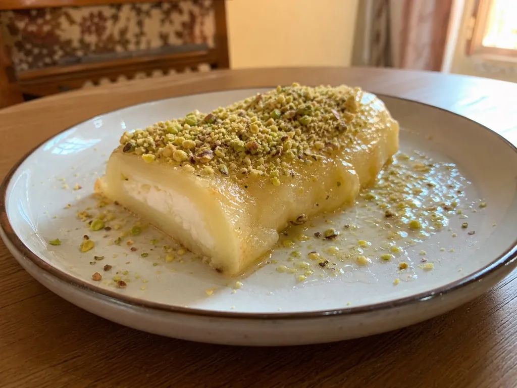 Halawet El Jibn — plated and served