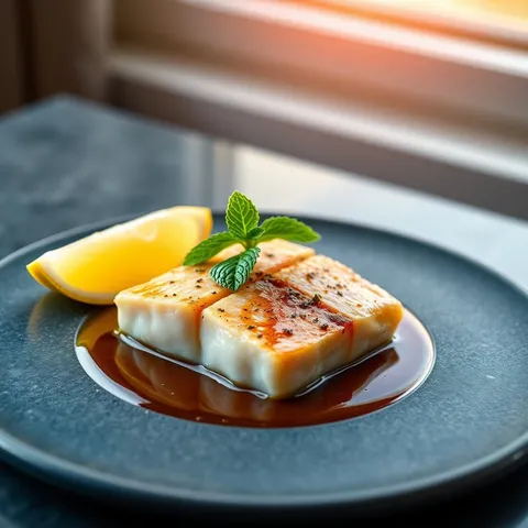 Halibut with Mint and Balsamic Vinegar