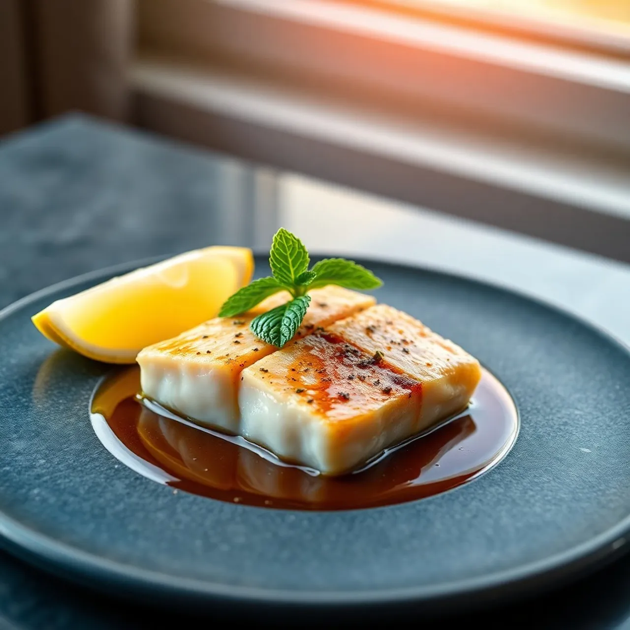 Halibut with Mint and Balsamic Vinegar — Seafood recipe