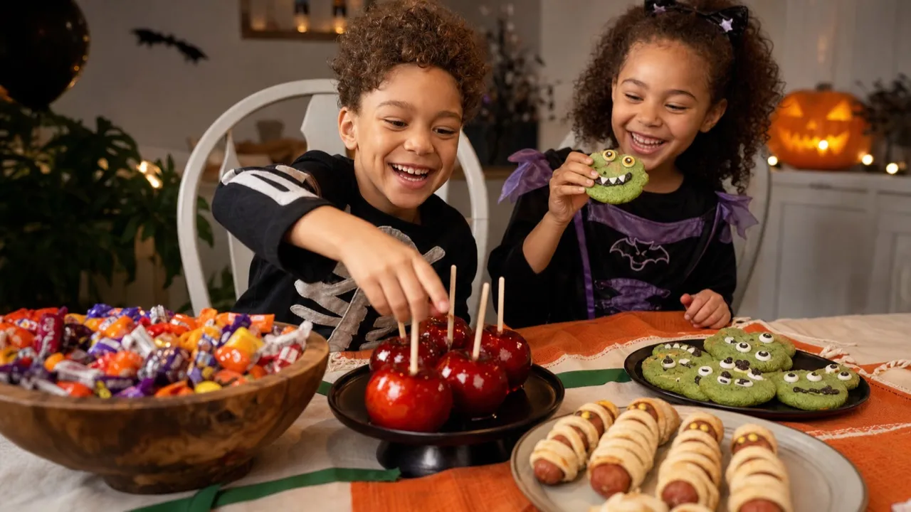 A spread of halloween dishes