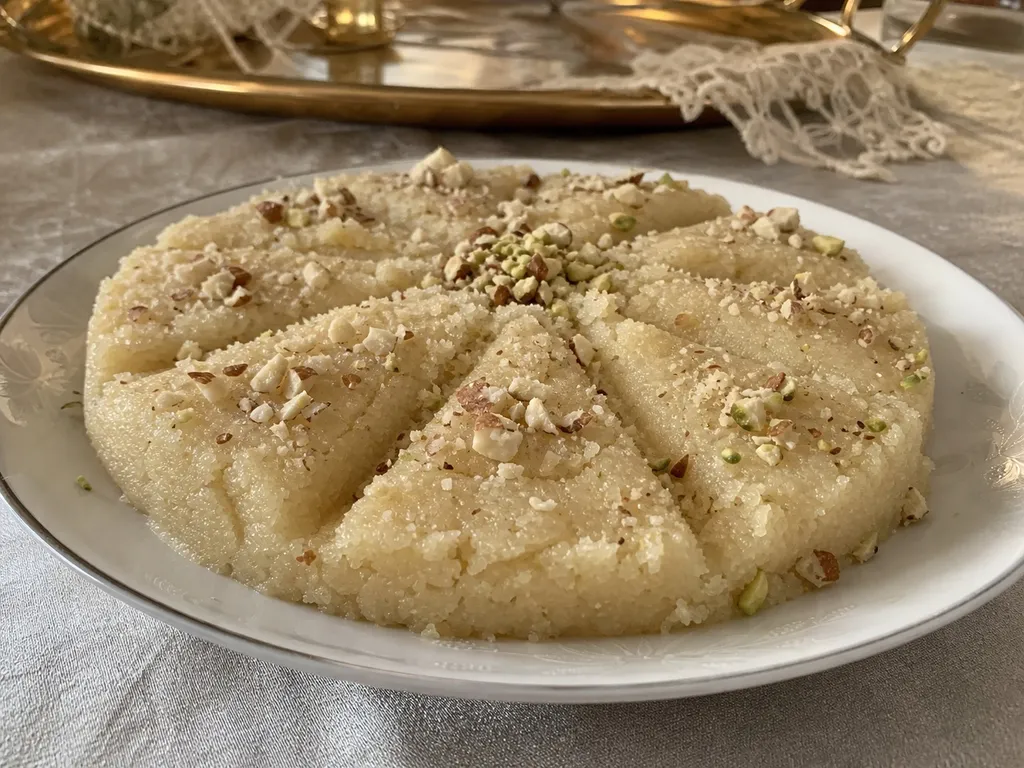 Halva — plated and served