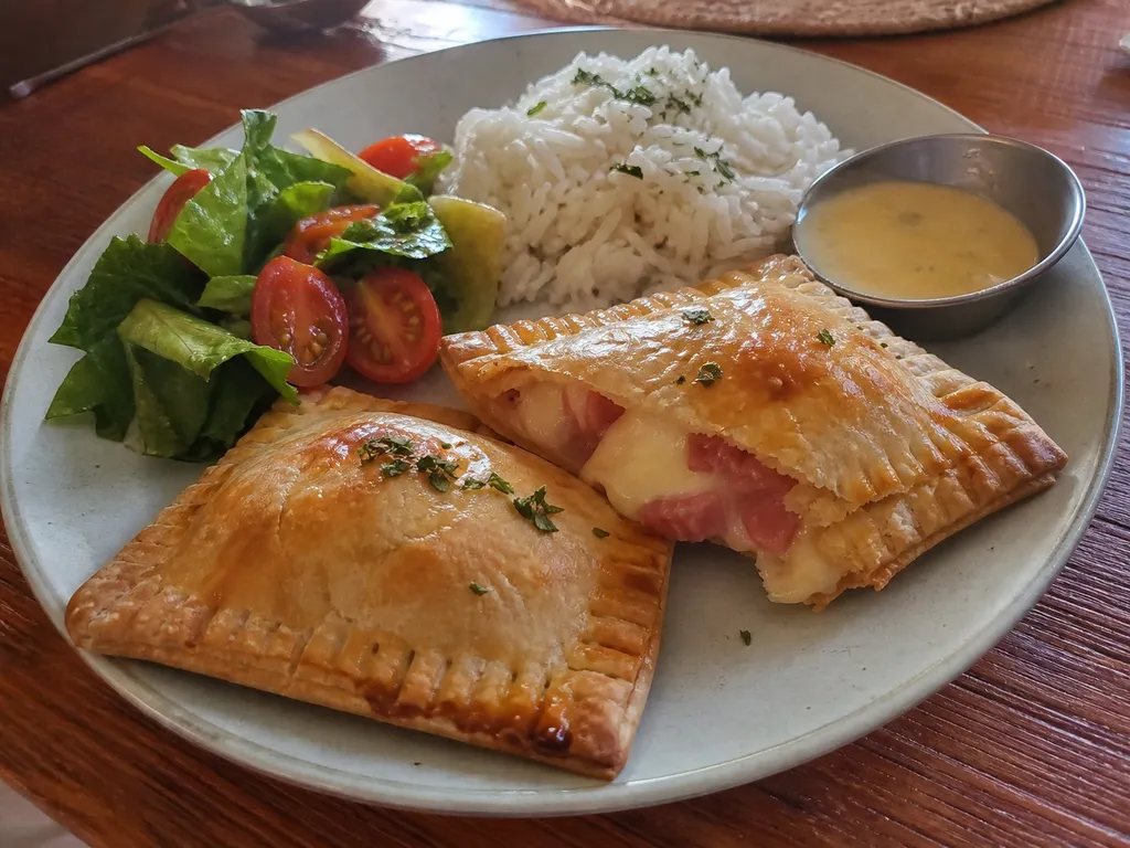 Ham and Cheese Pockets — plated and served
