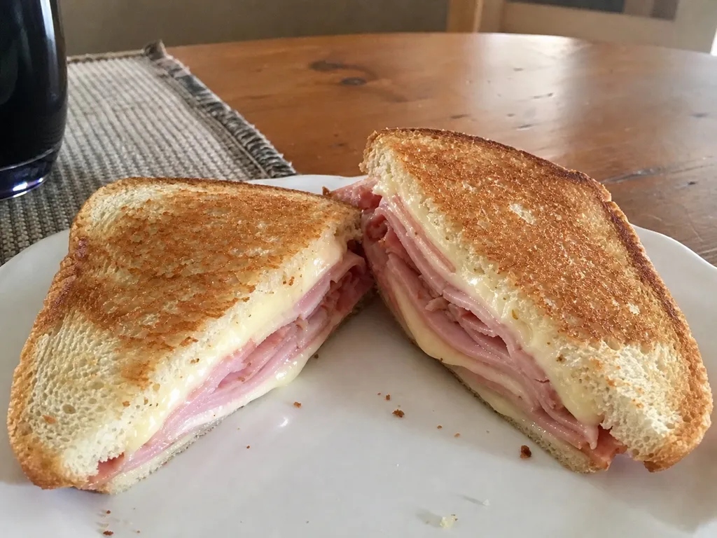 Ham and Cheese Sandwich — plated and served
