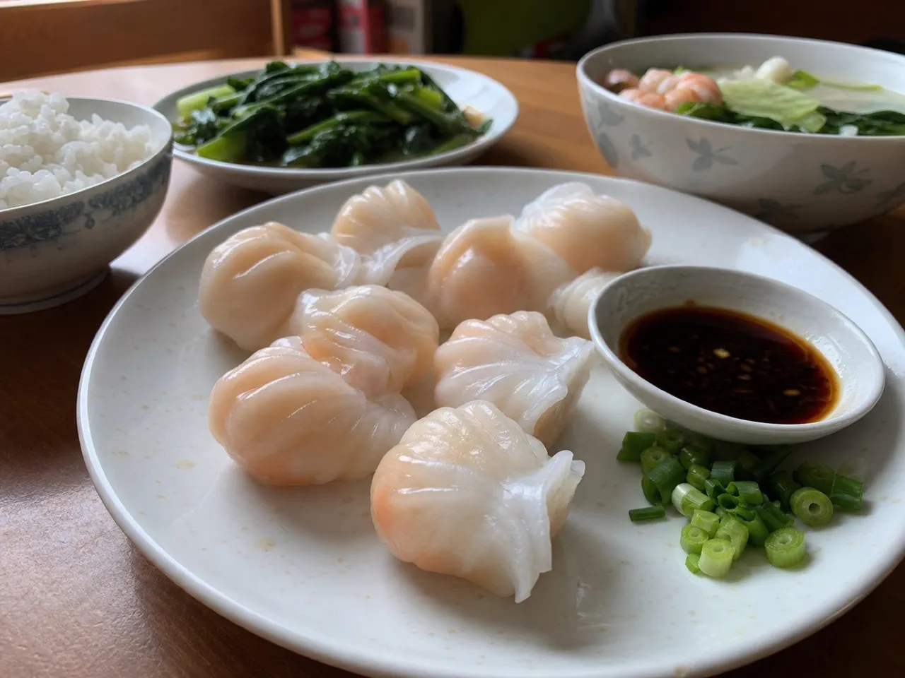 Har Gow (Shrimp Dumplings) — served