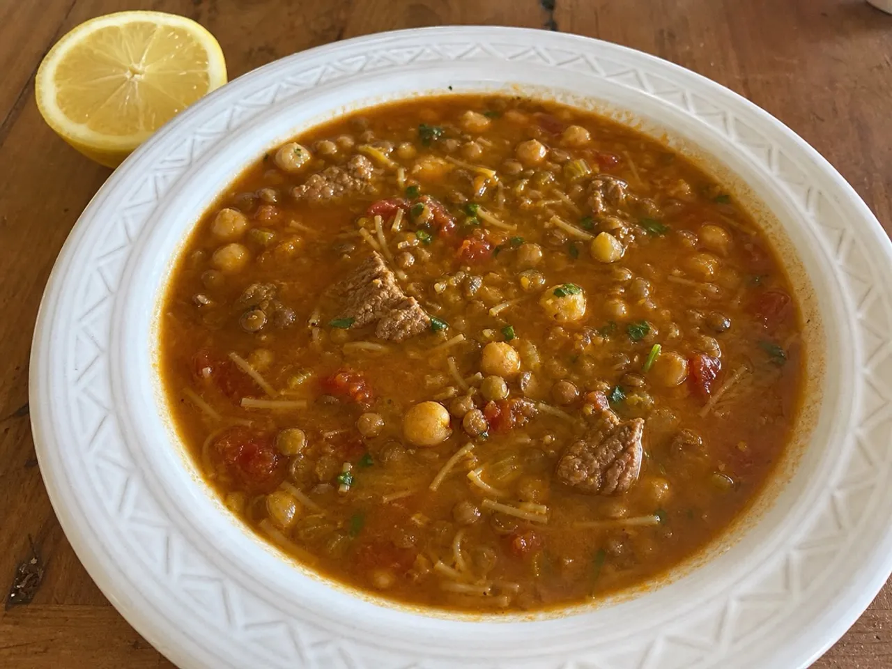 Harira (Moroccan Soup) — served