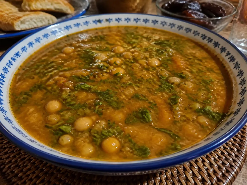 Harira — plated and served