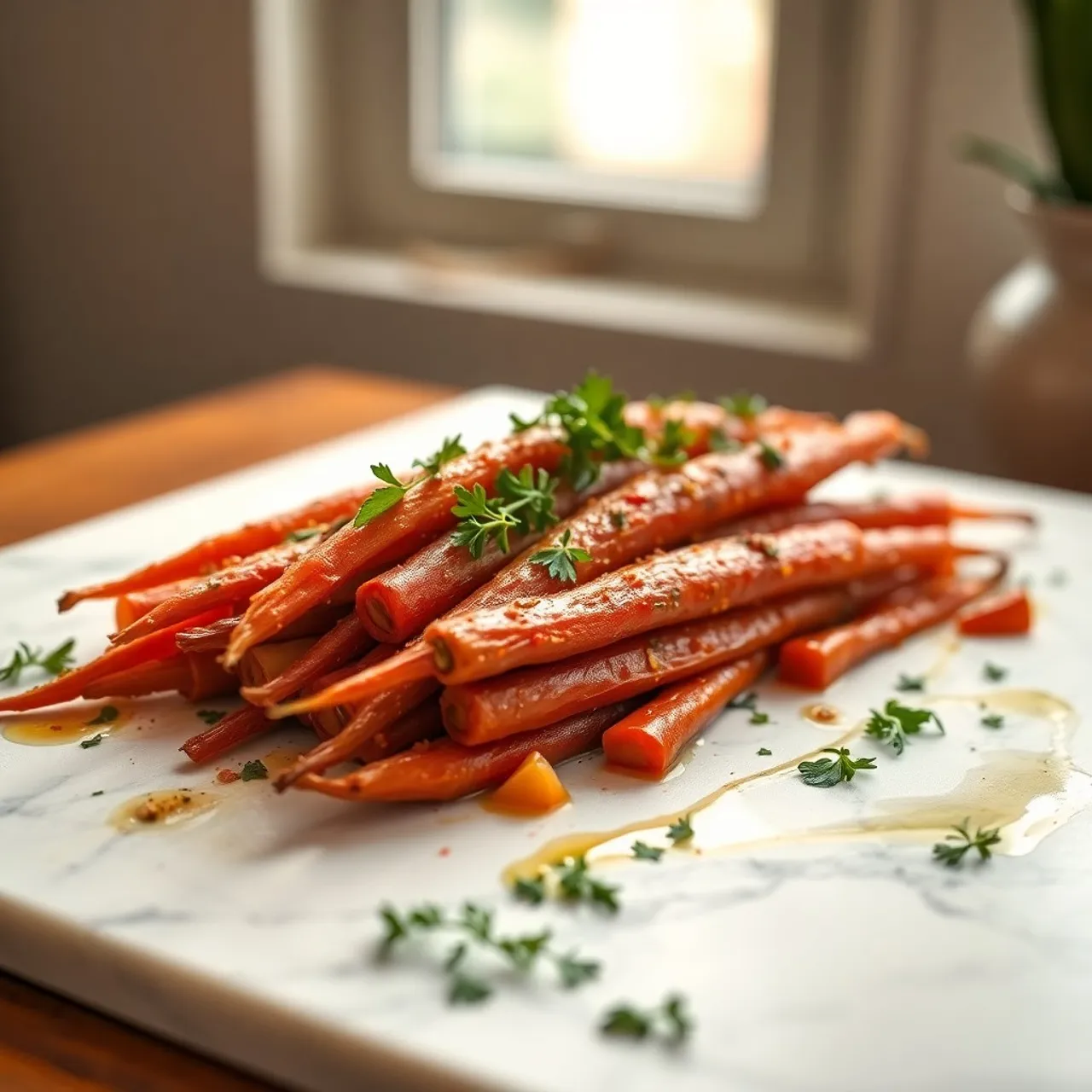 Harissa Roasted Carrots — Mediterranean recipe