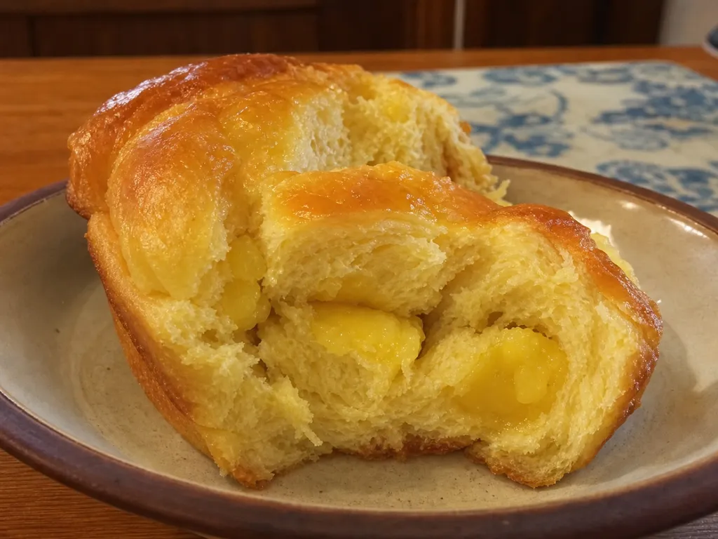 Hawaiian Sweet Bread — plated and served