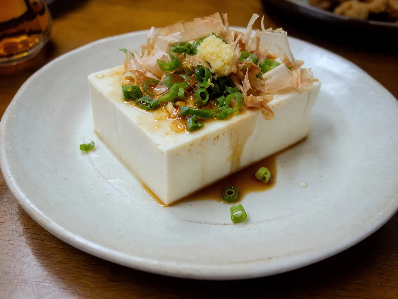 Hiyayakko (Chilled Tofu) — served