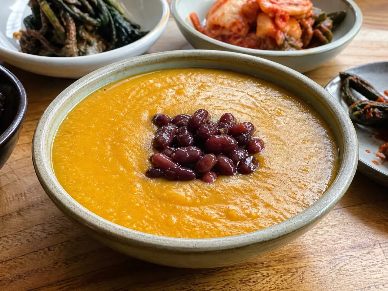Hobak Juk (Pumpkin Porridge) — served