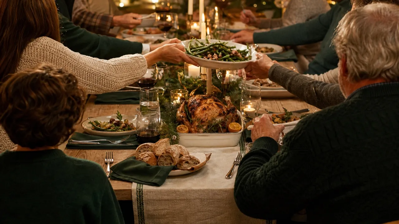 A spread of holiday feasts dishes