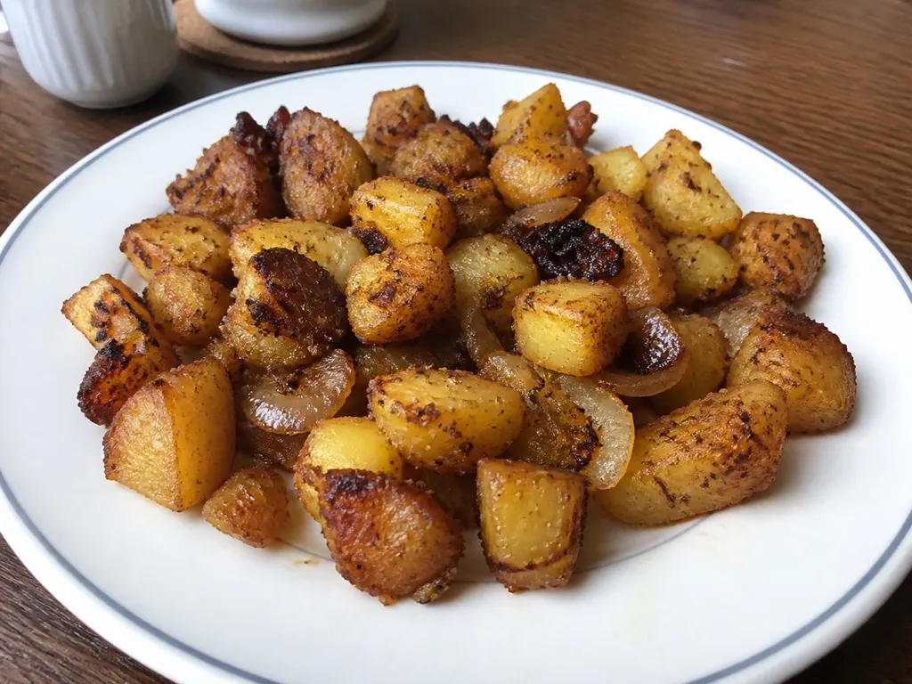 Home Fried Potatoes — plated and served