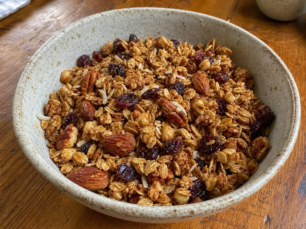Homemade Granola — plated and served