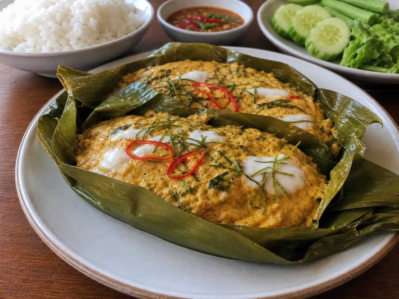 Hor Mok Pla — served