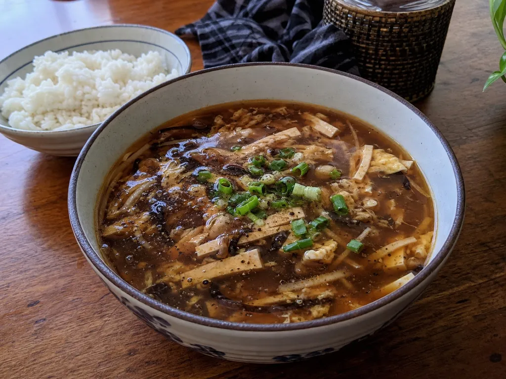 Hot and Sour Soup — plated and served