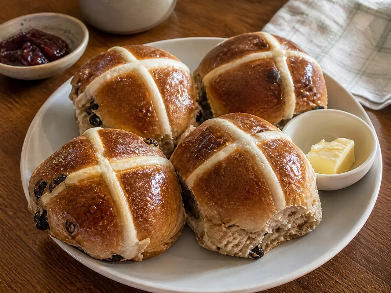 Hot Cross Buns — served