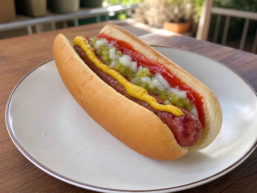 Hot Dog — plated and served